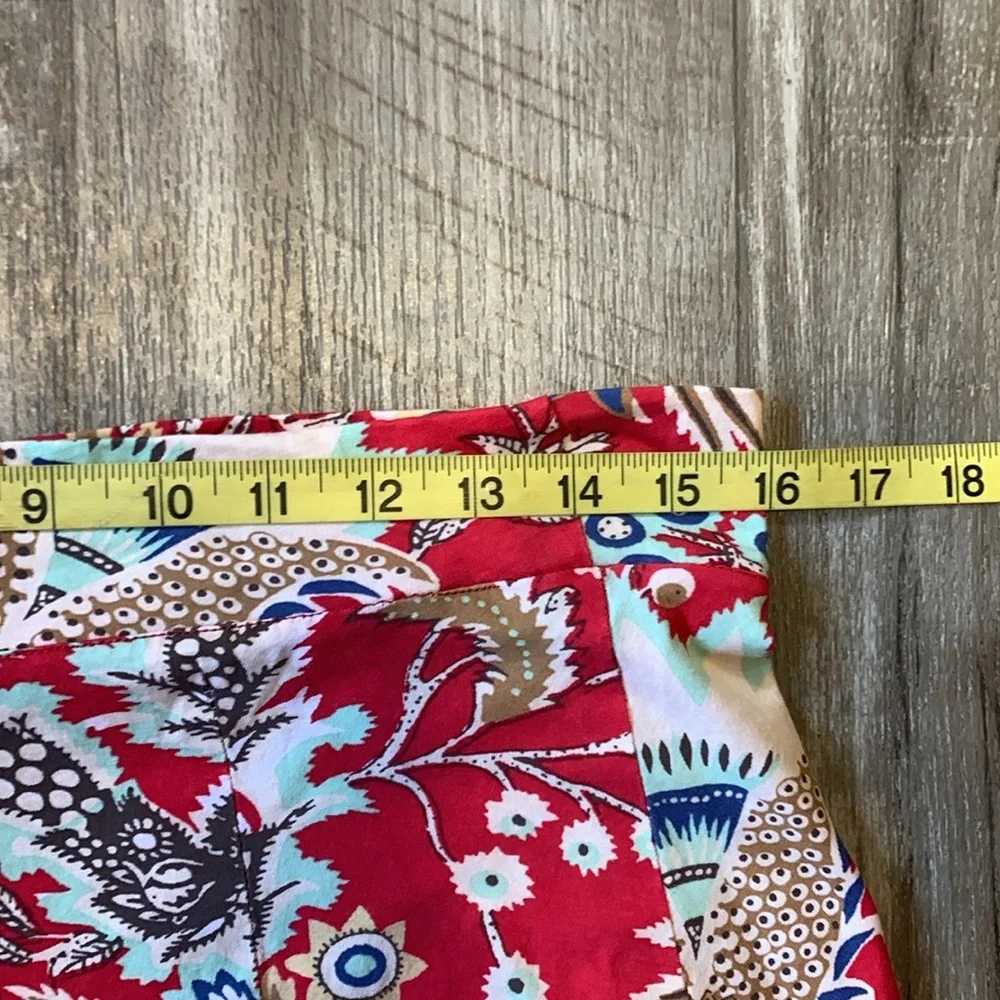 Bohemian Red Paisley Maxi Skirt Measures 16 Flat Sz (12) Missing Size Tag - Picture 3 of 8
